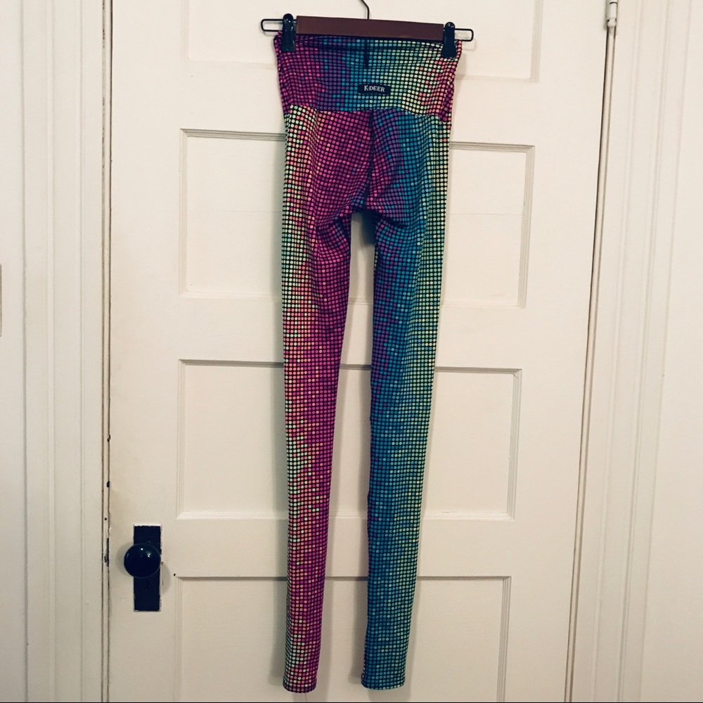 K-Deer Rainbow Dots XS Workout Leggings